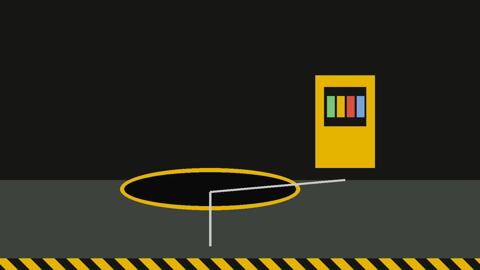 Illustration of a gas monitor sampling the air inside an open manhole through a hose before entry