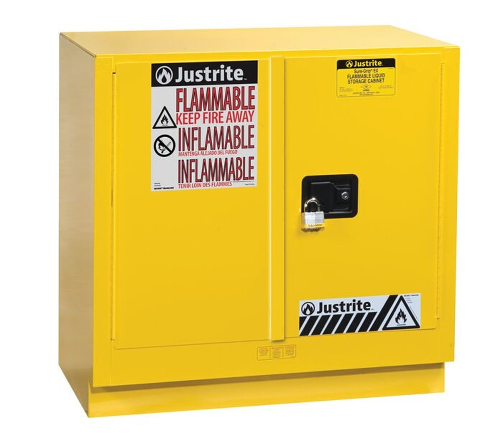 Justrite 892300 yellow undercounter flammable safety cabinet